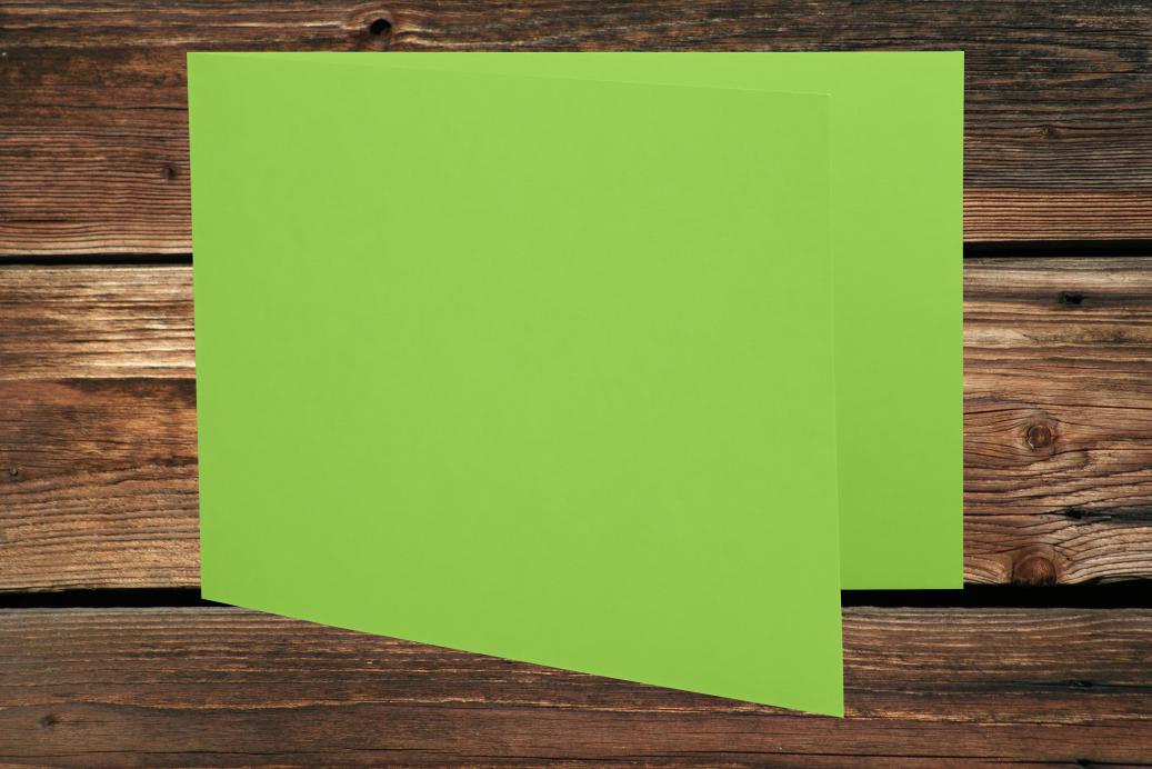 Klappkarten 105x150/300 mm langdoppelt Apfelgrün 230 g/qm